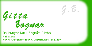gitta bognar business card
